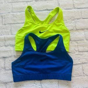 Nike Sports Bra Bundle M | Neon Yellow & Blue Racerback Athletic